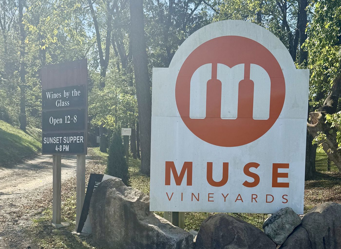 Muse Vineyards entrance sign
